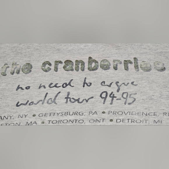 The Cranberries No Need to Argue World Tour 1994-95 Concert T-Shirt XL O'Riordan - Picture 4 of 11